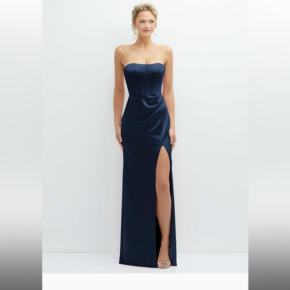Dessy Collection Navy Strapless Wedding Dress